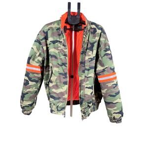 GUESS Men’s Camo Bomber Jacket Medium - Orange Lining Reflective Streetwear